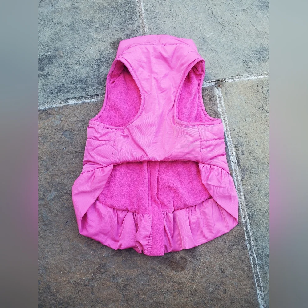 Dog's Pink Puffer Vest with Bow Detail Size L